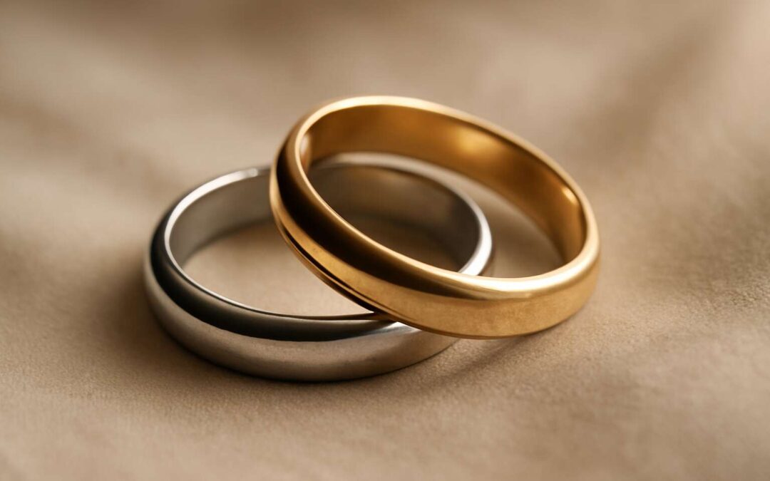 Radiant elegance: gold with silver rings blend timeless charm with modern flair