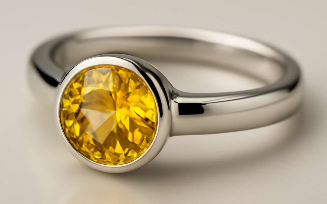 Shimmering silver ring yellow stone: a bold statement of style