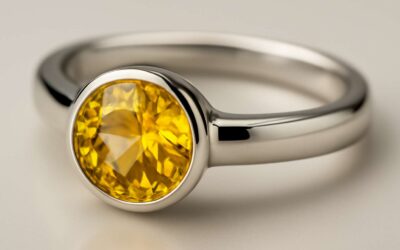 Shimmering silver ring yellow stone: a bold statement of style