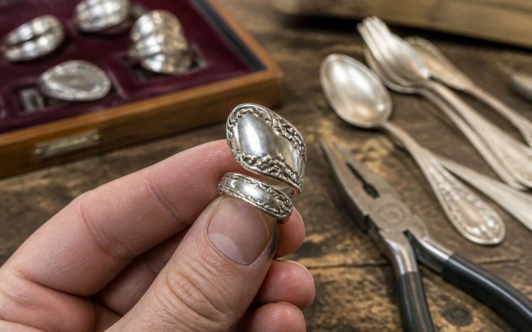 Learn to make silver rings made from spoons.
