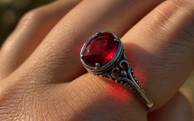 Silver rings red stone make a jewelry classic.